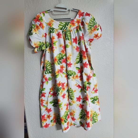 VTG Puanani by RJC Hawaiian Print Short Sleeve Muumuu Dress Women's Size XXL - Picture 2 of 6